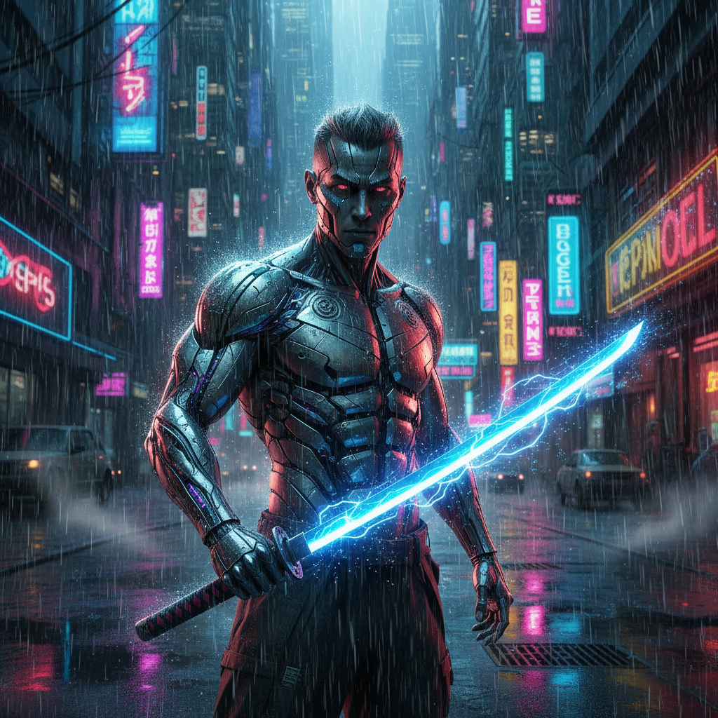 Cyberpunk street samurai